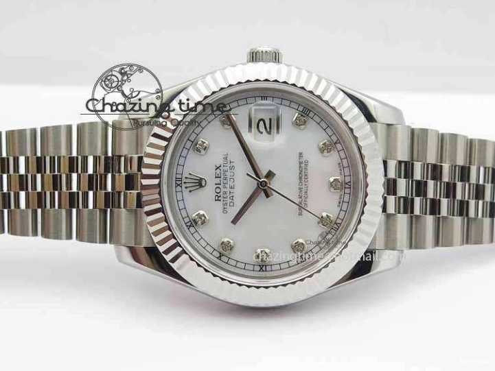 MiroTime 0514 EasyCare DateJust II 41mm BP Maker Best Edition White MOP Diamonds Dial On New Version Jubilee Bracelet A 3625